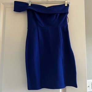Blue One Shouler Superdown Dress!